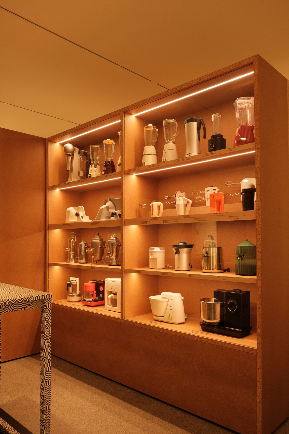 Kitchen appliances on display in a store
